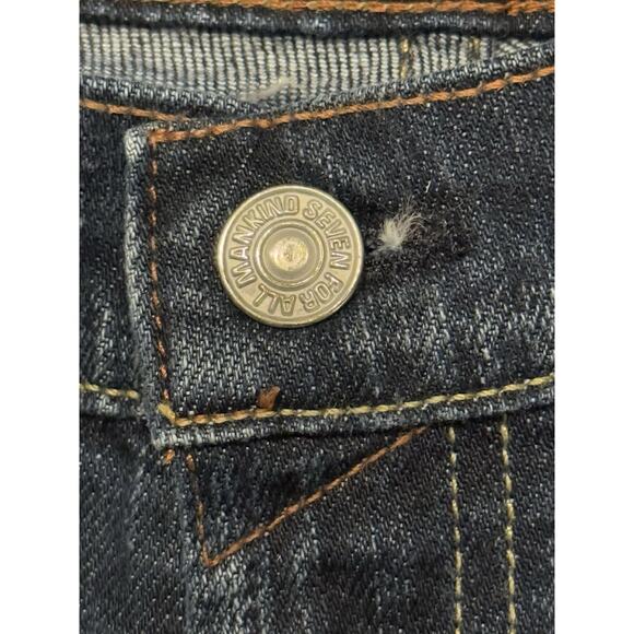 7 FOR ALL MANKIND Women's Dark Wash Blue Skinny 8" Rise Jeans Size 26 Pockets - Picture 5 of 14